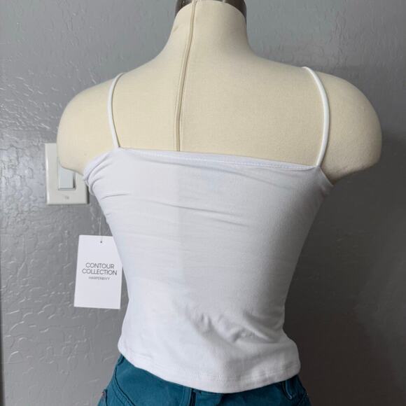 Juniors Harper and Ivy Contour Tank Top - Soft Stretchy Fit Chic, White, Small - Picture 2 of 4